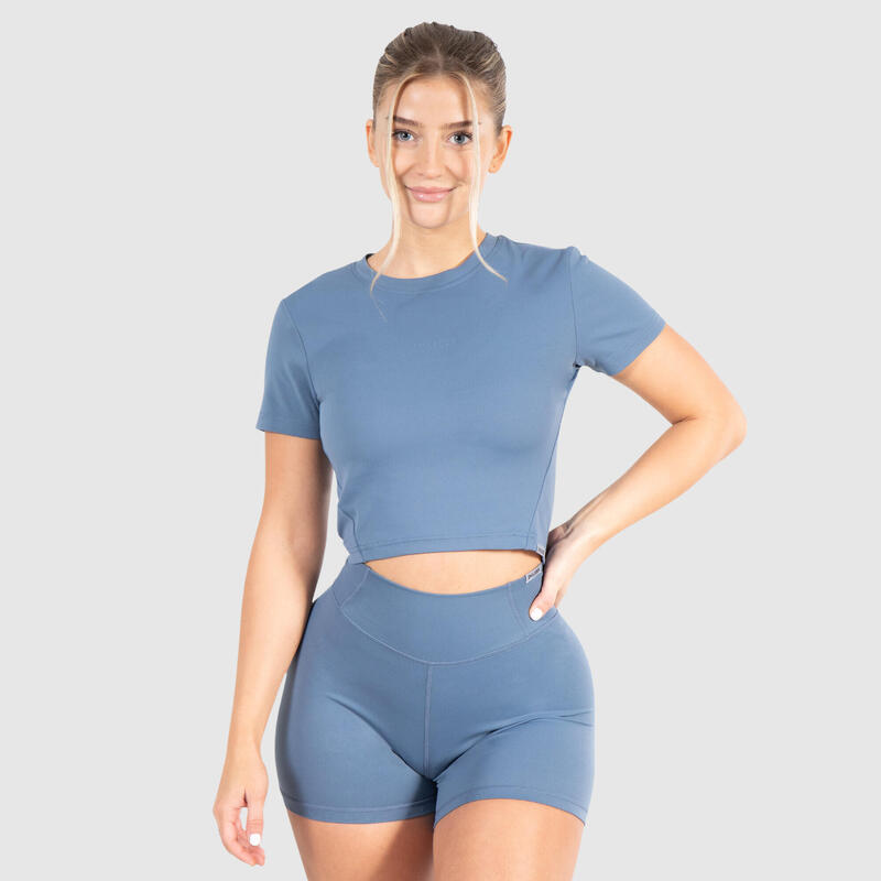 Damen Crop T-Shirt Advance Pro Blau für Sport & Freizeit