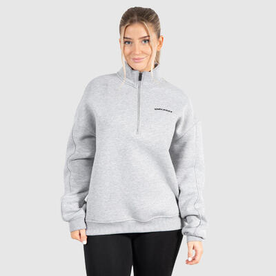 Damen Sweatshirt Half Zip Teresita Grau Melange