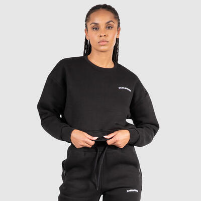 Damen Crop Sweatshirt Sherry Schwarz