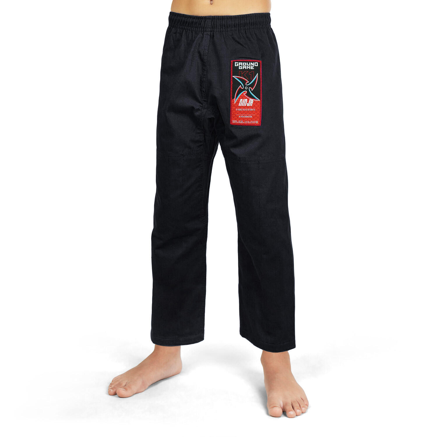 Kimono/Gi do BJJ dla dzieci Ground Game Ninja czarne 3/7