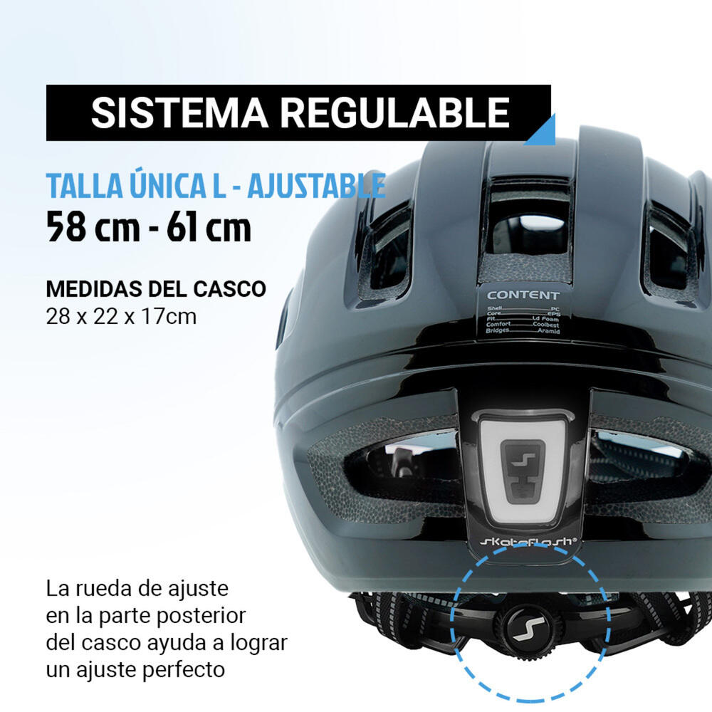 Capacete de skate/trotinete para adultos SkateFlash Atomic Black 6/7
