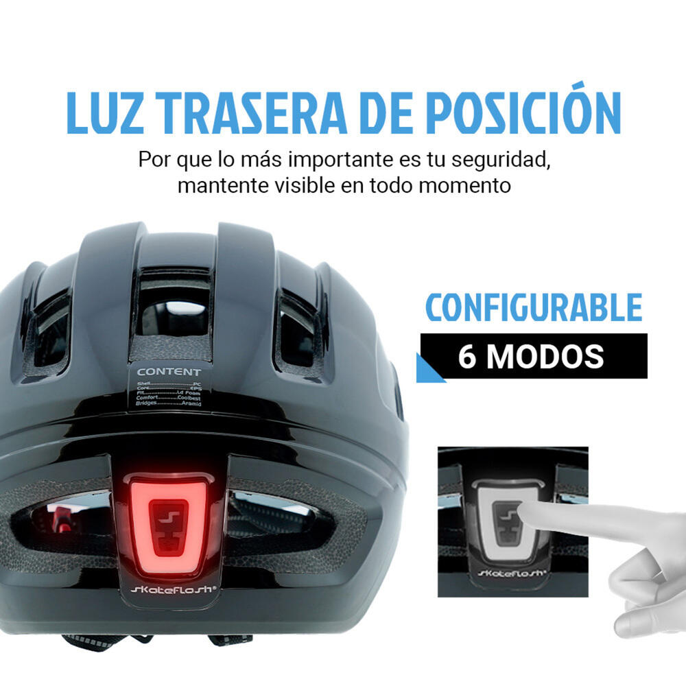 Capacete de skate/trotinete para adultos SkateFlash Atomic Black 4/7