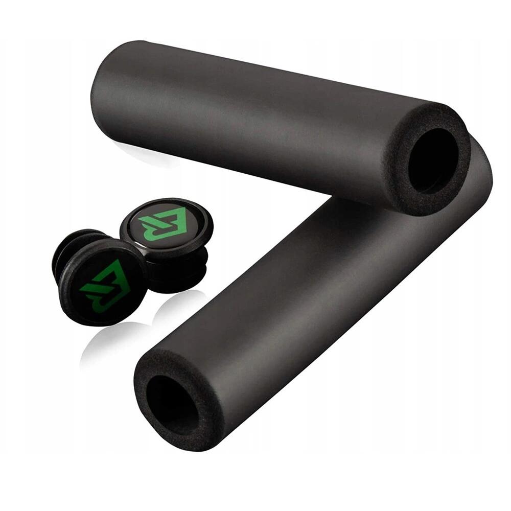 Paire de poignées de vélo en mousse de silicone - noir 3/4