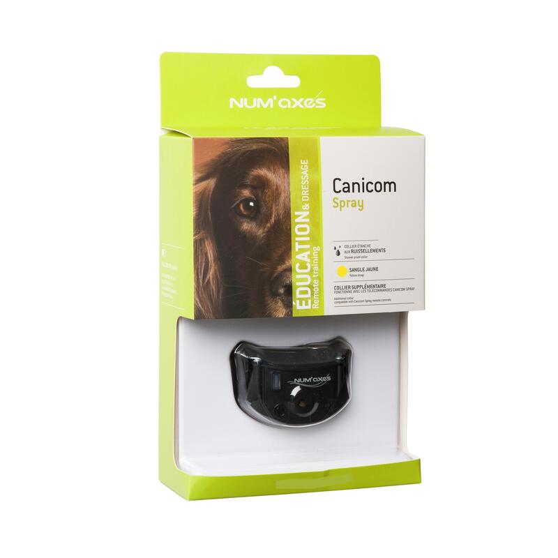 COLLIER SEUL DE DRESSAGE POUR CHIEN SANGLE JAUNE NUM'AXES CANICOM SPRAY