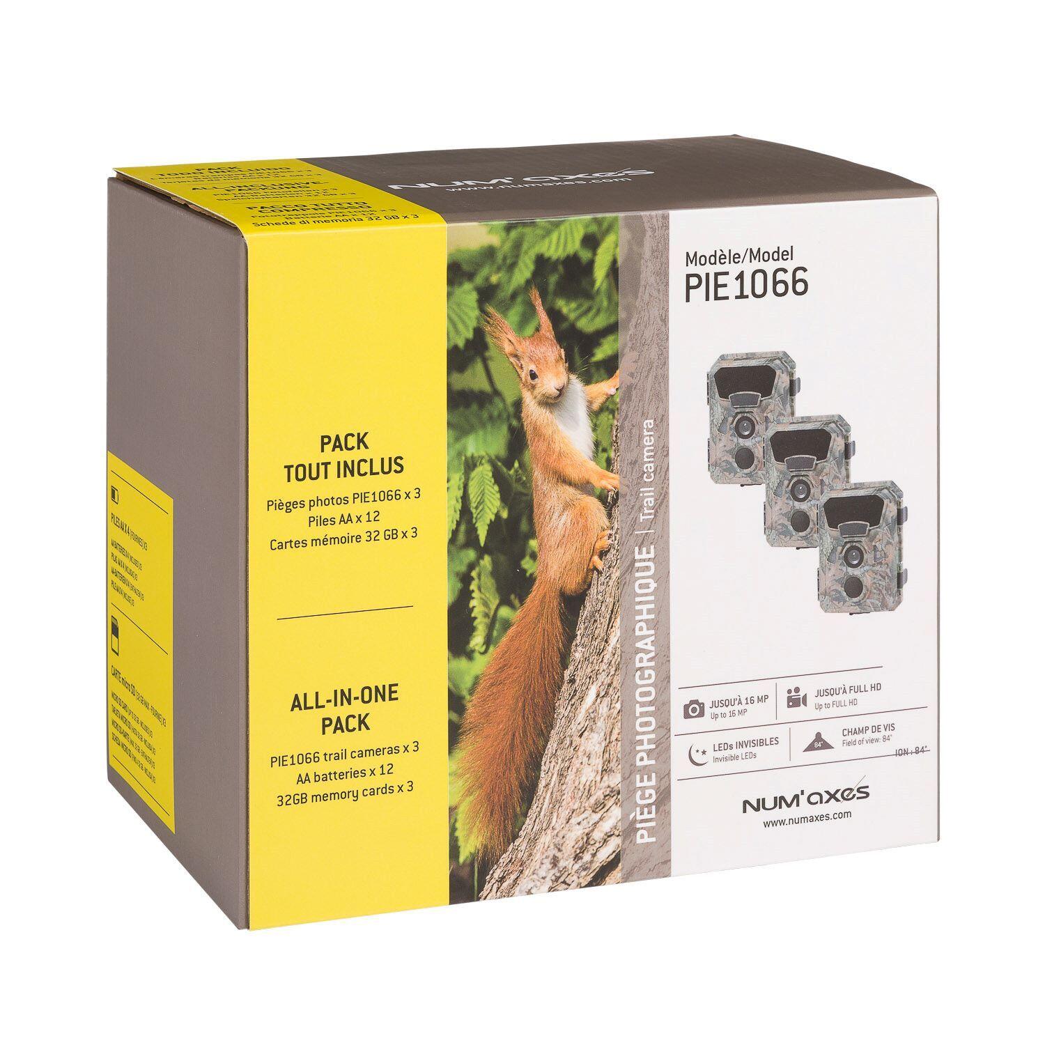PACK TODO INCLUIDO 3 x cámaras trampa PIE1066 + 12 pilas + 3 tarjetas SD 32 GB 2/3