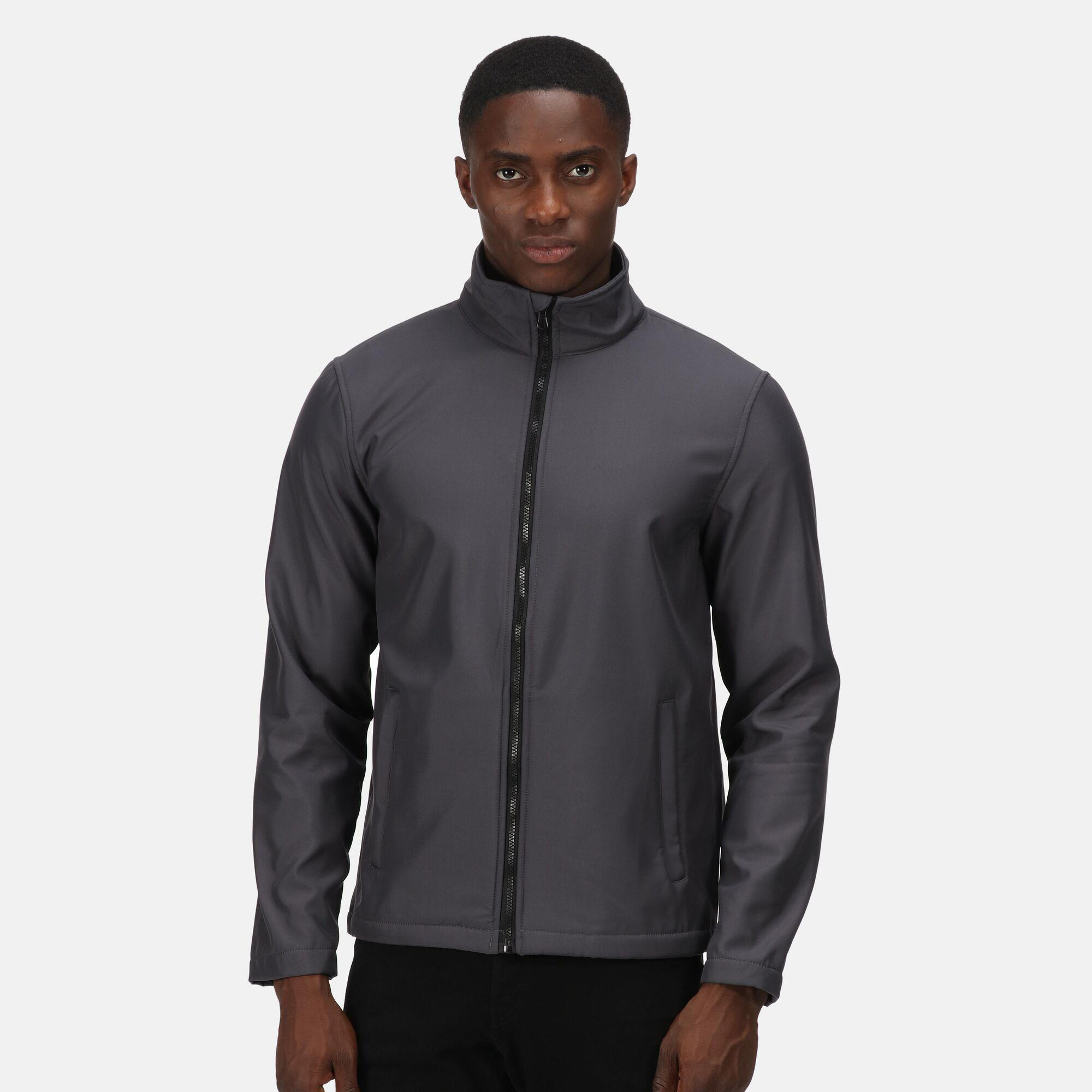 Mens Eco Ablaze Full Zip Soft Shell Jacket (Seal Grey/Black) 3/4