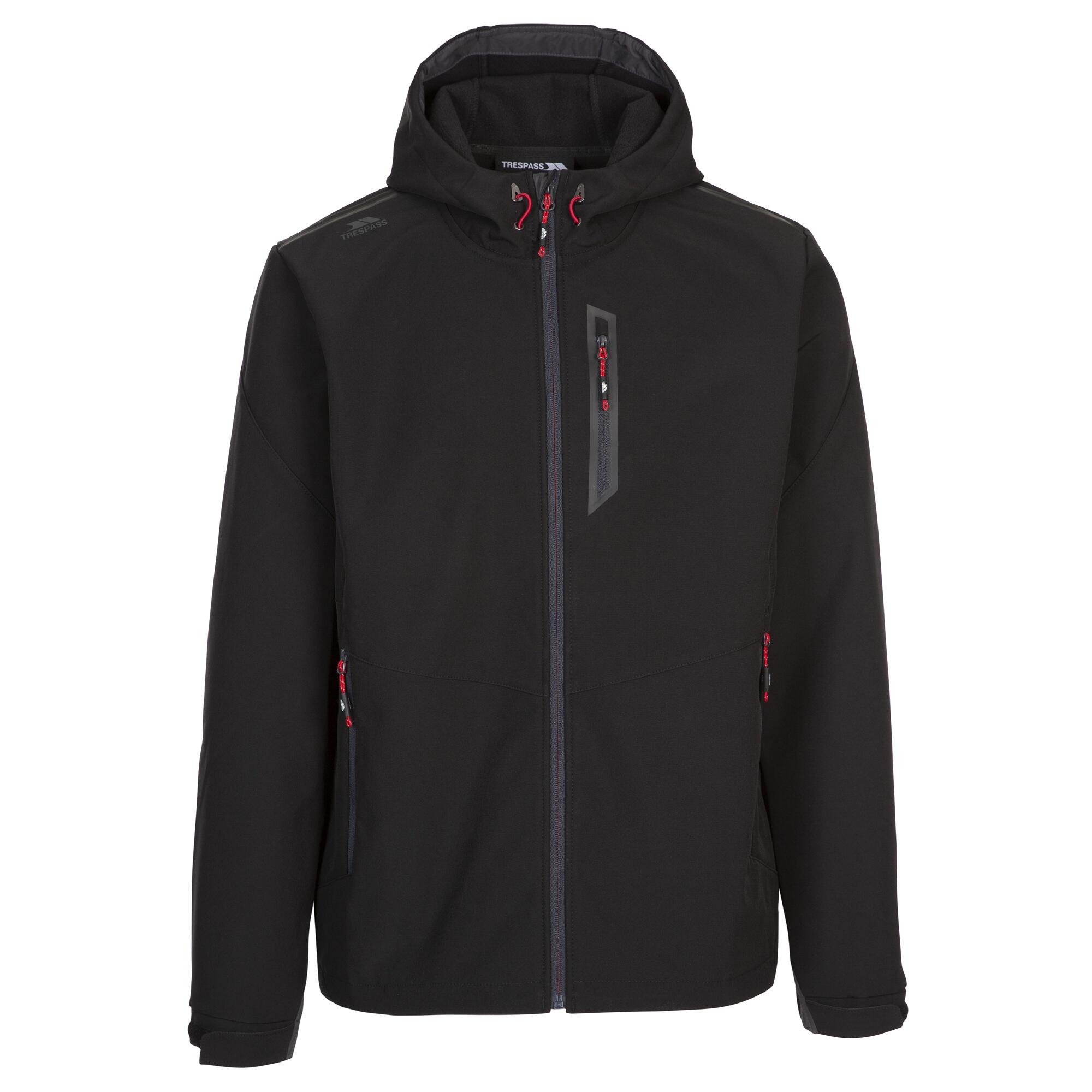 TRESPASS Mens Marlon Soft Shell Jacket (Black)