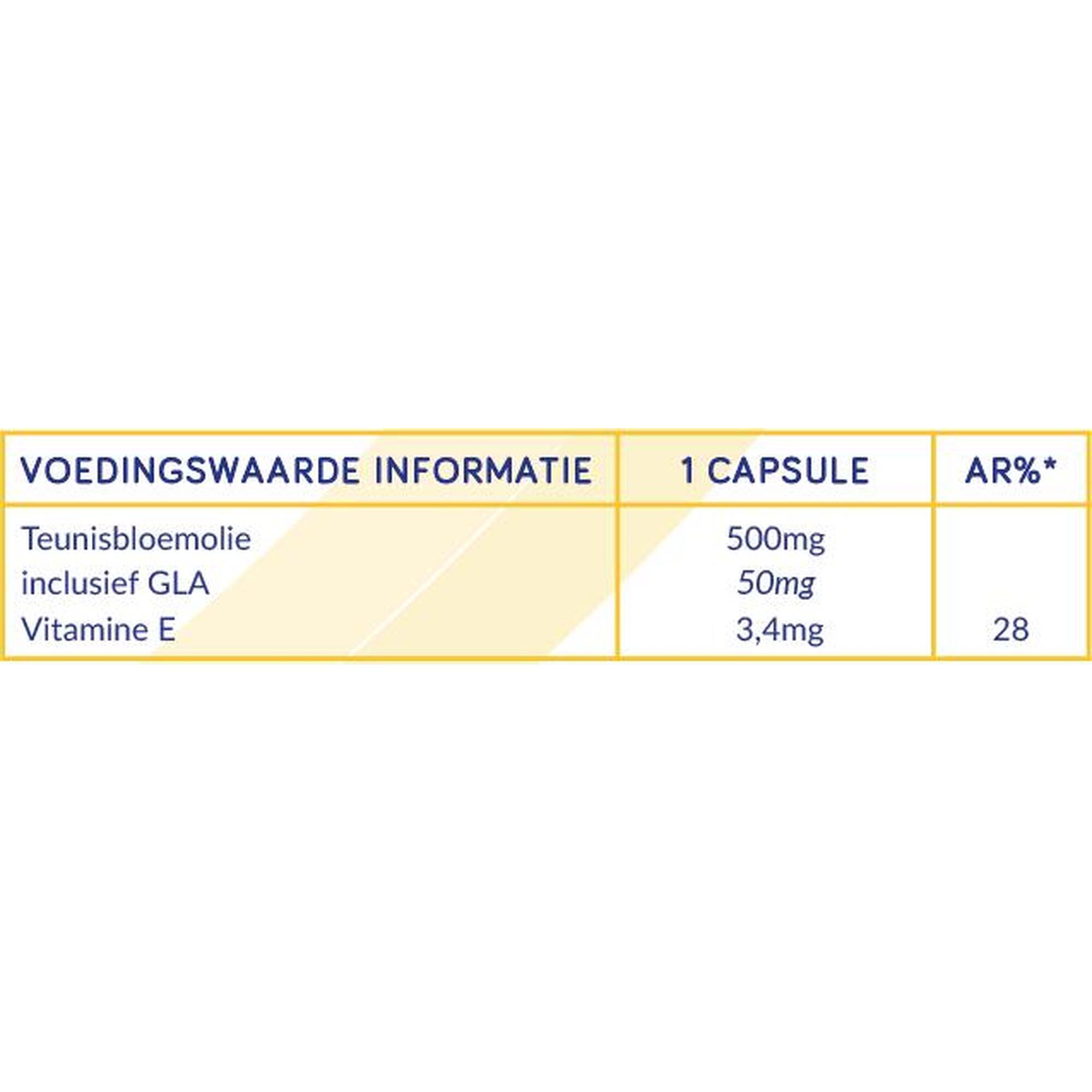 Teunisbloemolie 500 mg - Verrijkt met vitamine E