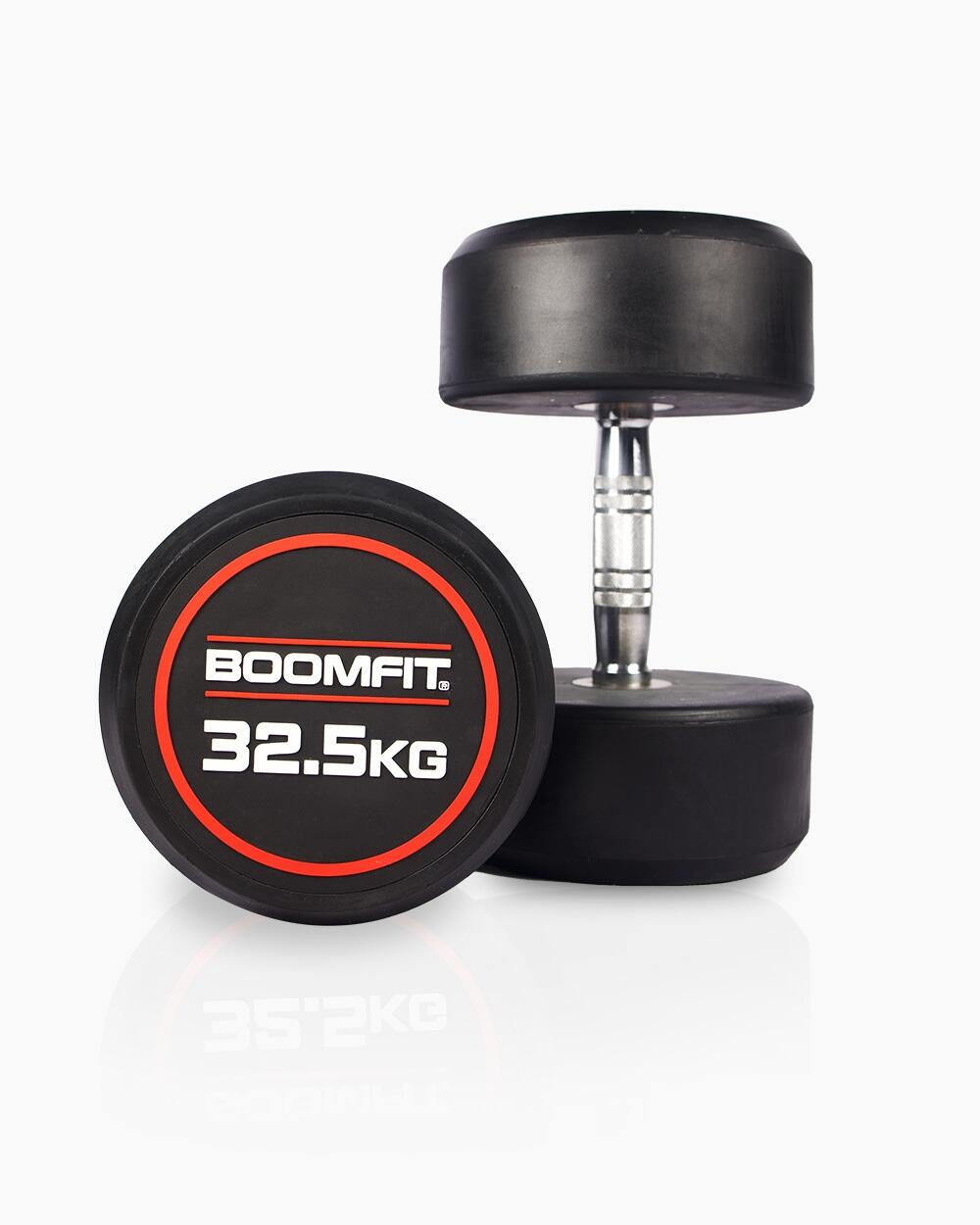 Halteres redondos de musculação 32,5kg (par) - boomfit