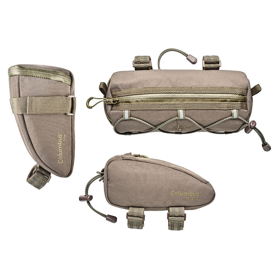 Conjunto de Bolsas de Bici Columbus rPET Khaki 1/7