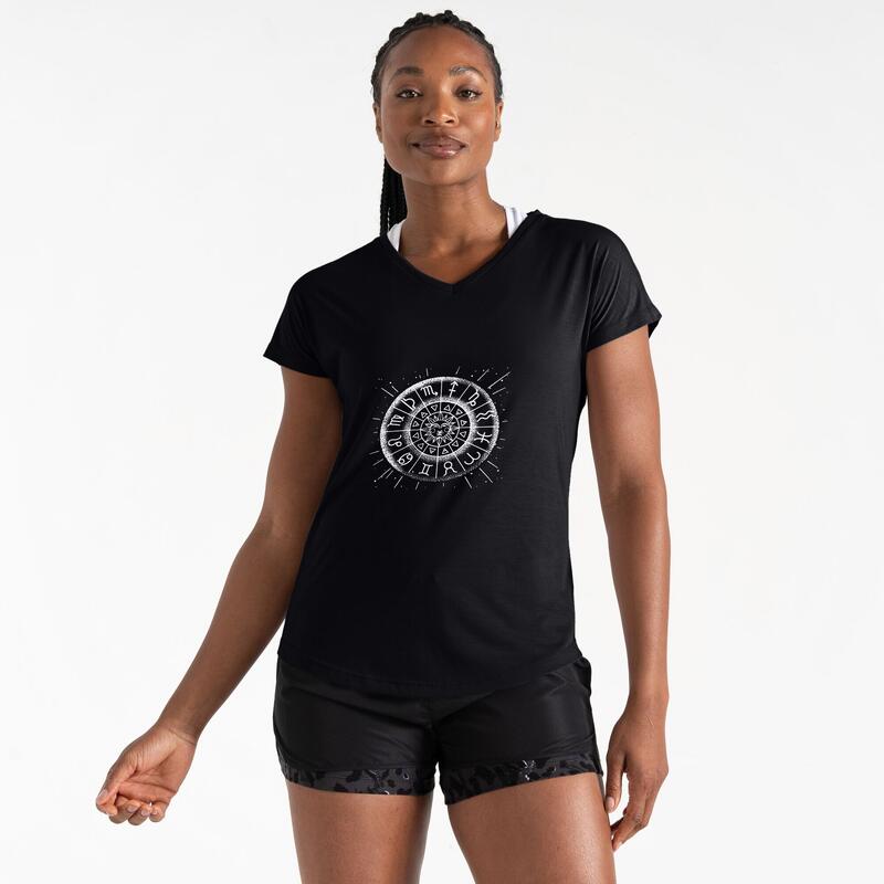 T-shirt desportiva de manga curta Mulher DARE2B CALM TEE. Preto