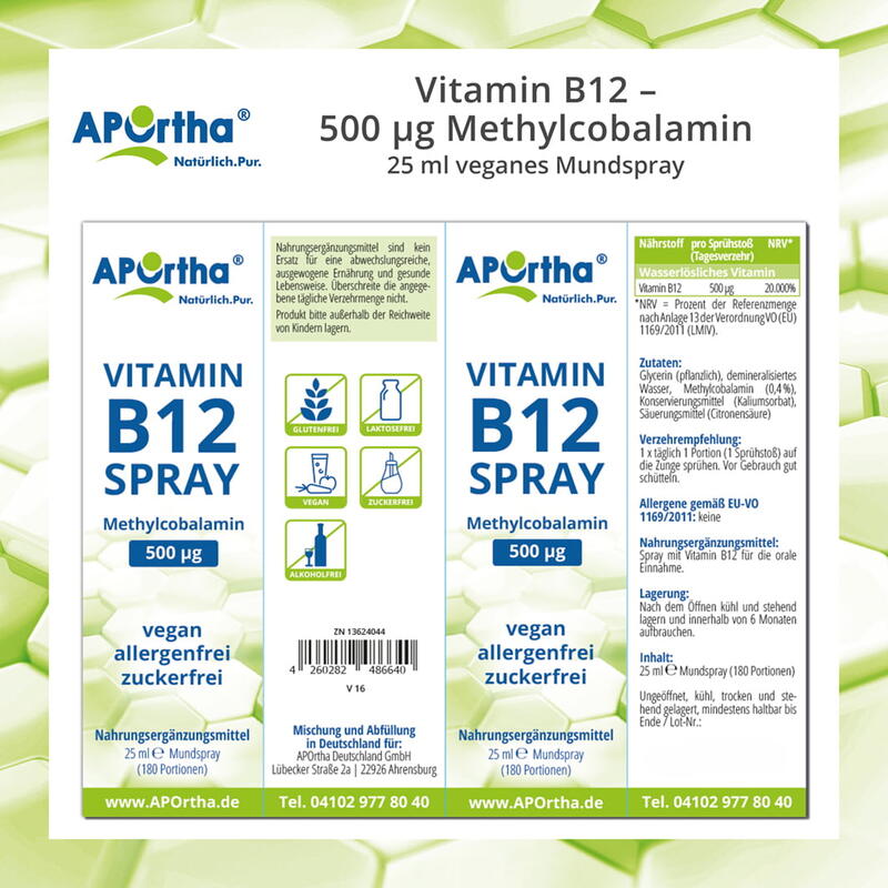 Vitamin B12 veganes Mundspray 500 µg Methylcobalamin - 25 ml