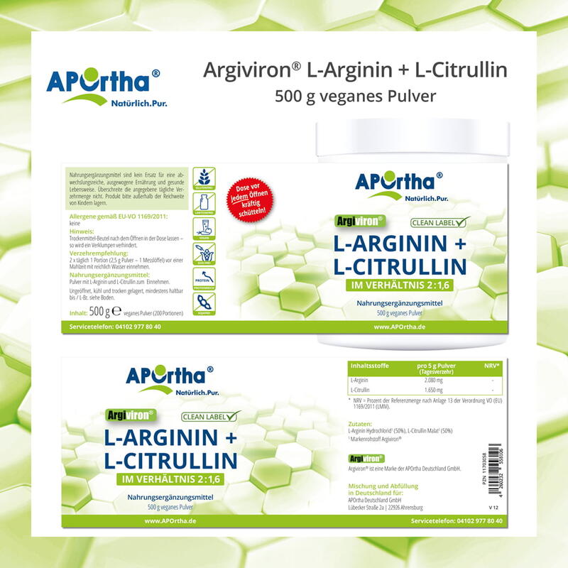 Argiviron® L-Arginin + L-Citrullin - 500 g veganes Pulver