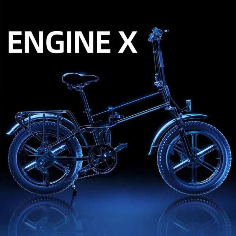 Bicicleta elétrica dobrável Engine X fat tire 250W - preta