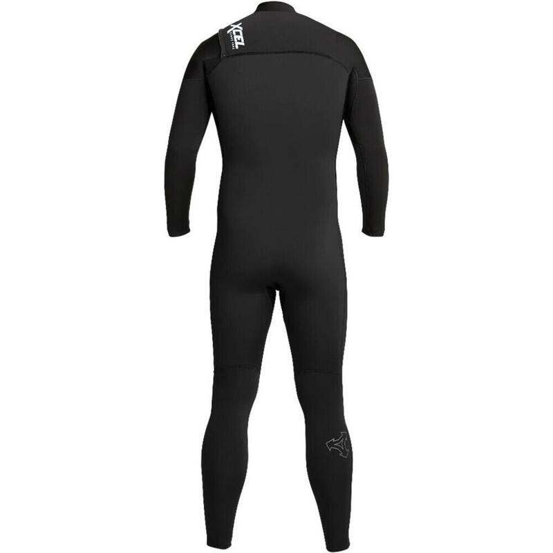 Combinaison de Surf Comp 4/3mm - Zip poitrine - Noir Hommes