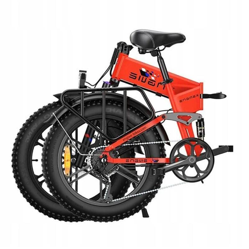 Bicicleta elétrica dobrável Engine X fat tire 250W - vermelha