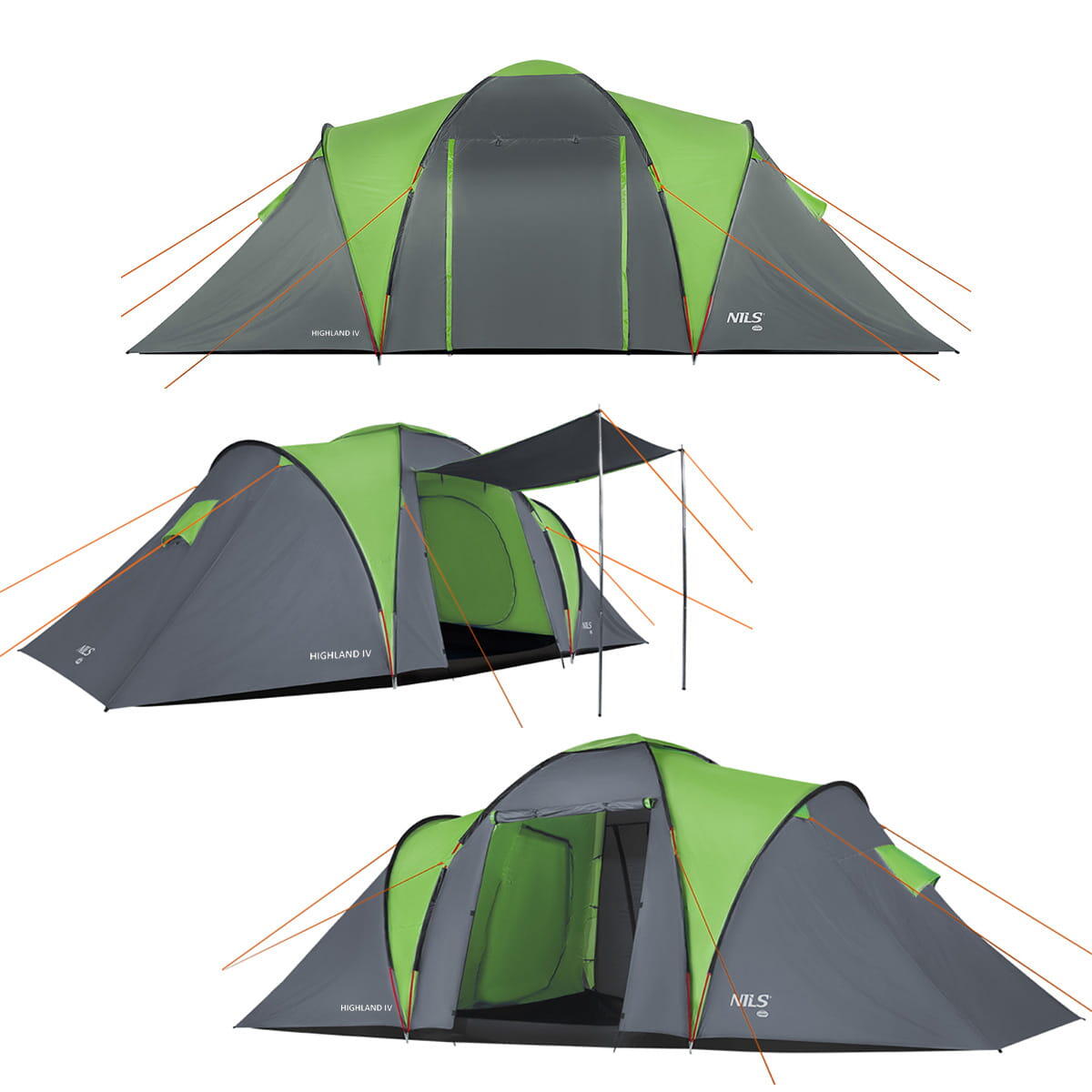 Nils Camp - Tente De Camping Hochland Iv Nils Camp Nc6431 - Tente - Gris|vert - 4 Places - Decathlon