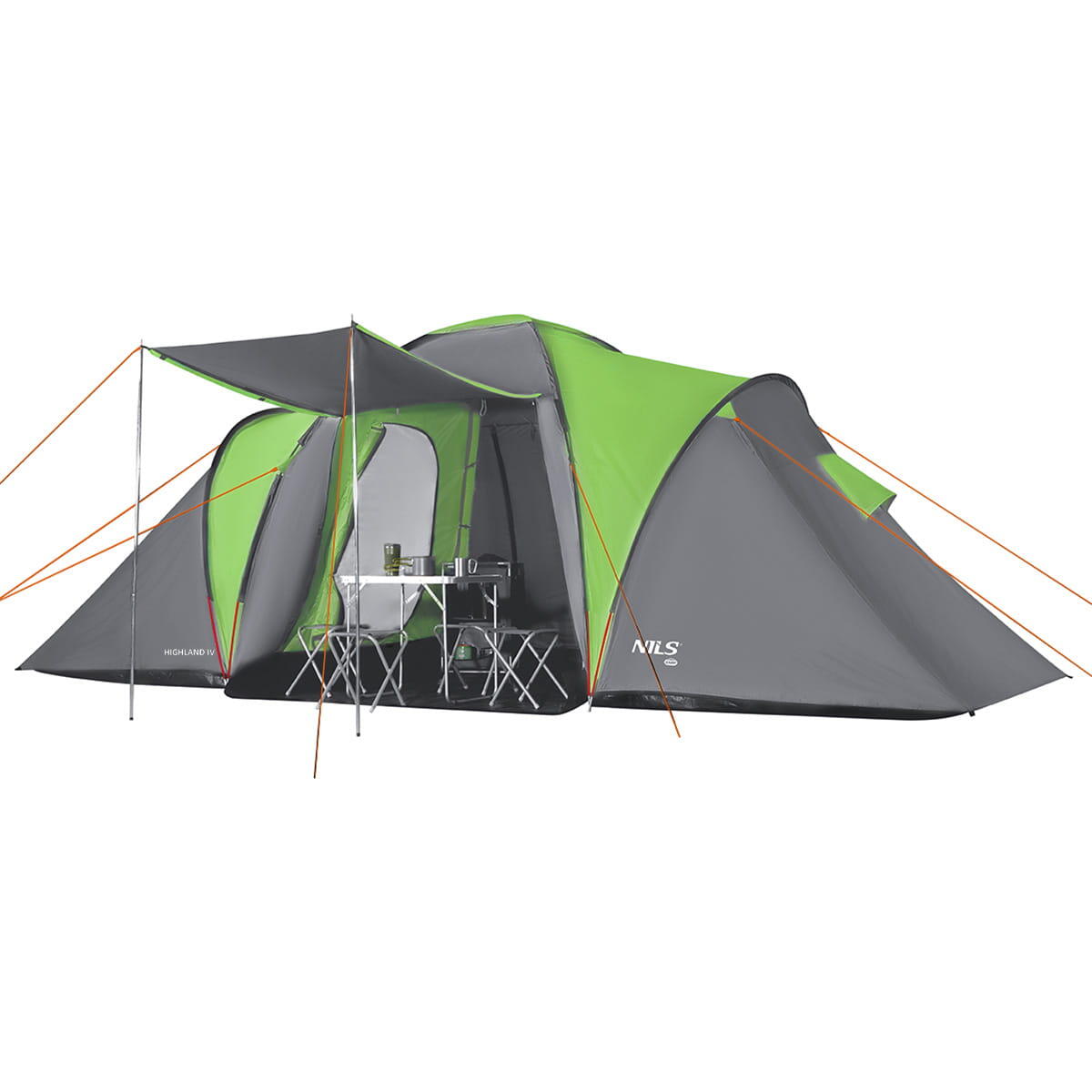 Tente camping 4 places NILS CAMP Highland IV NC6431 avec avancée 7/7