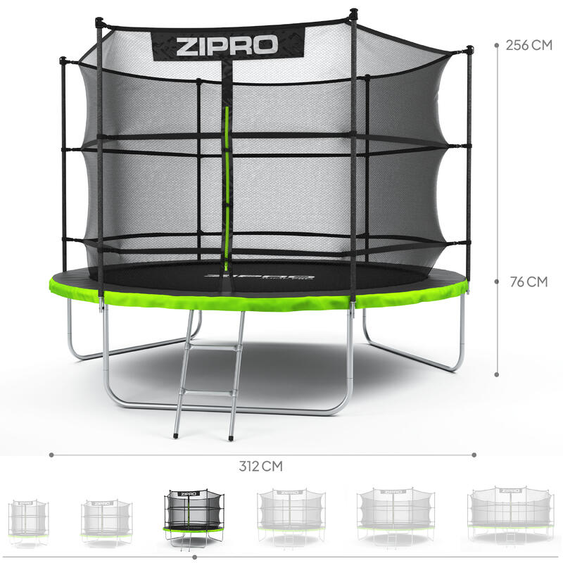 Trampoline rond Zipro Jump Pro 10FT 312cm avec filet de protection intérieur