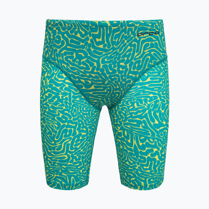 Costum inot pentru barbati tip jammer - verde turcoaz galben
