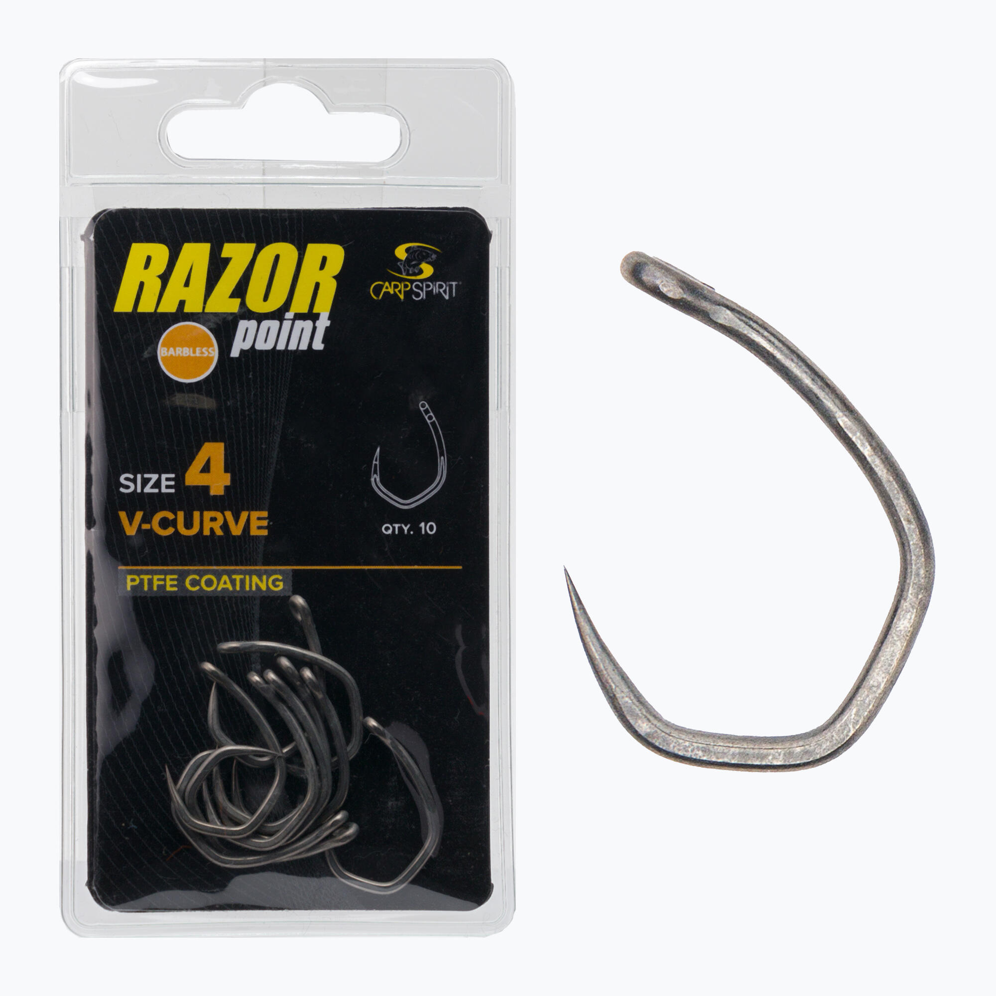 Háček bez barblů Carp Spirit V-curve - VC 3/4