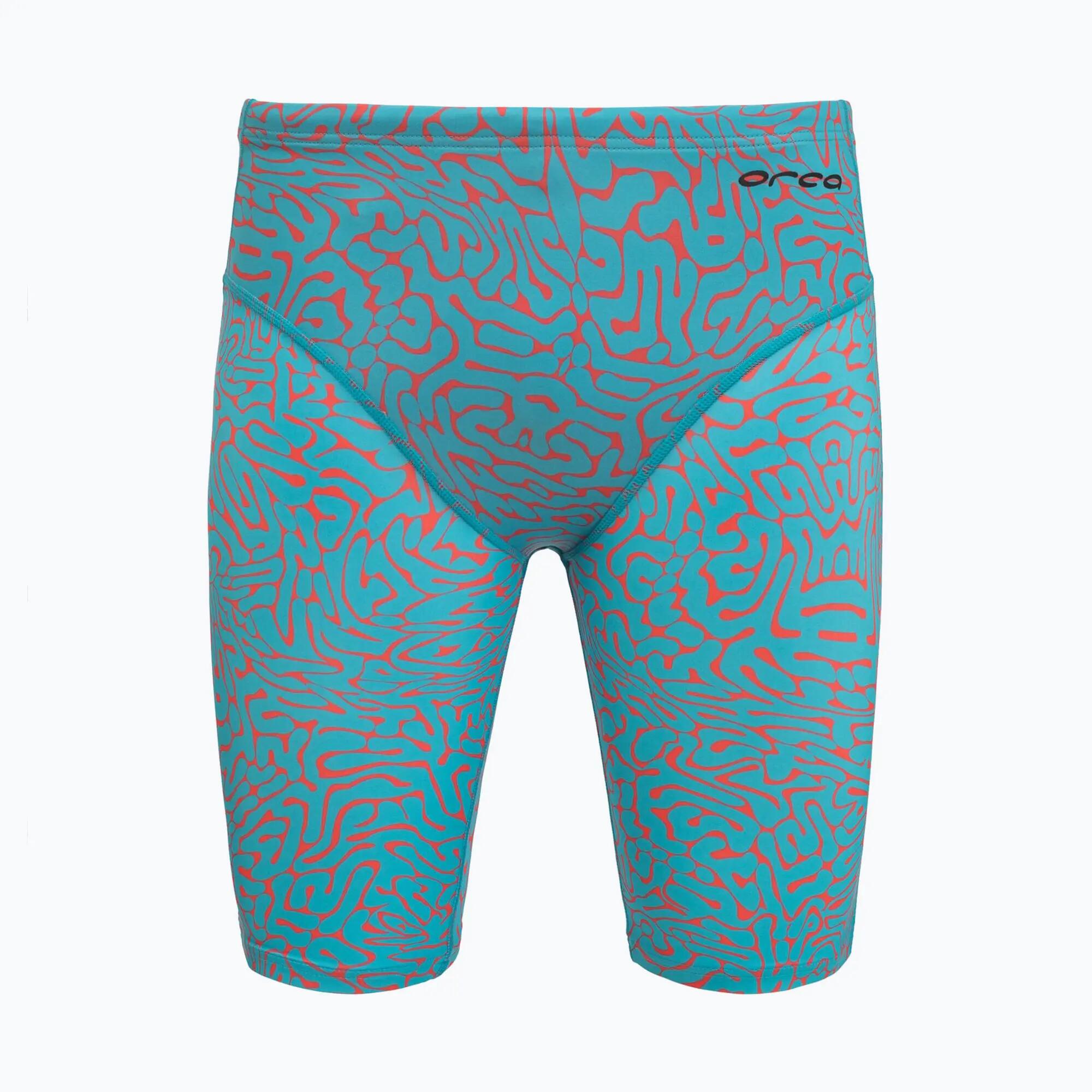 Costum inot pentru barbati tip jammer - albastru deschis portocaliu 3/4