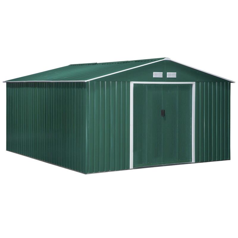 Caseta almacenamiento Outsunny 340x386x200 cm Verde