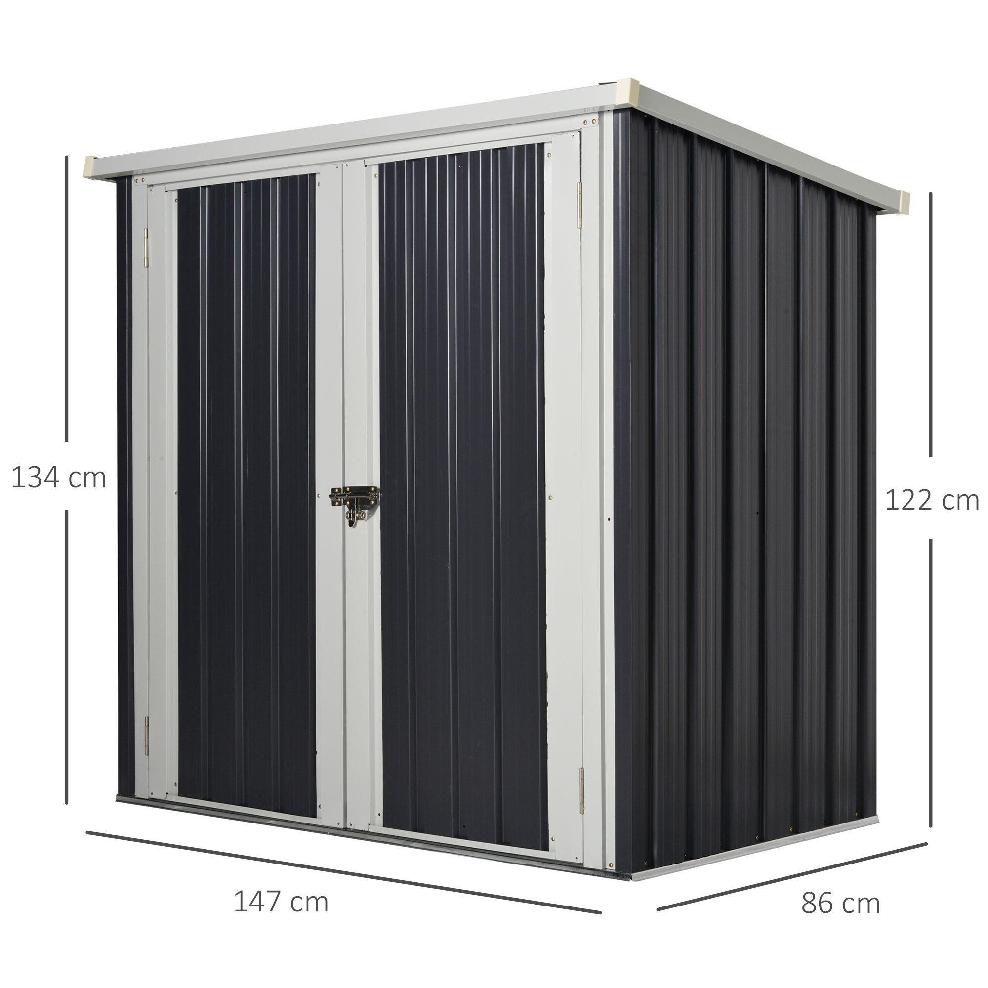 Caseta para Guardado de Bicicletas y Material Deportivo Outsunny 147x86x134 cm 3/7
