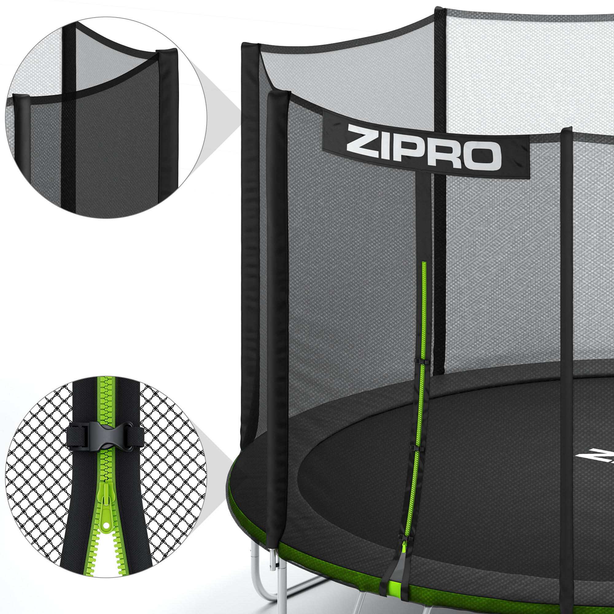 Second Life -Trampolina ogrodowa Zipro z siatką zewnętrzną 8FT 252cm-stan dobry 4/7