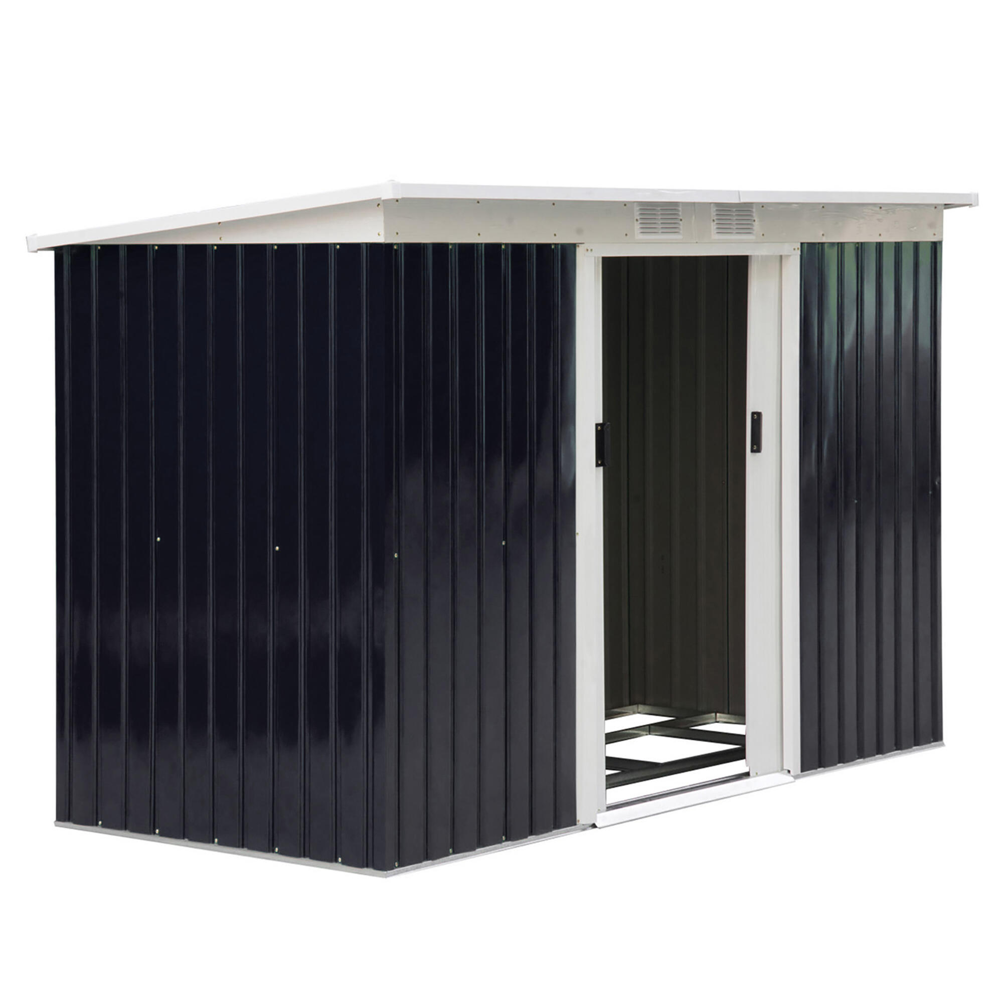 Caseta almacenamiento bicicletas Outsunny 280x130x172 cm Gris Oscuro 1/7