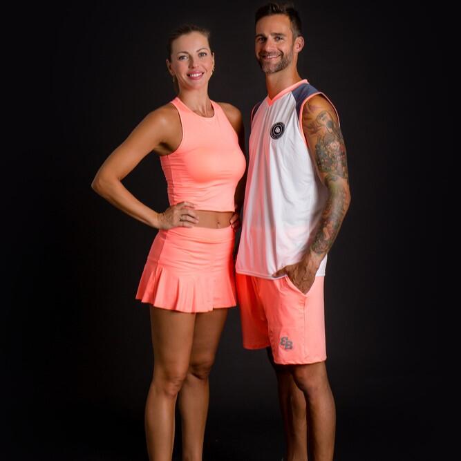 Basic dames paddle- en tennisrok Coral light