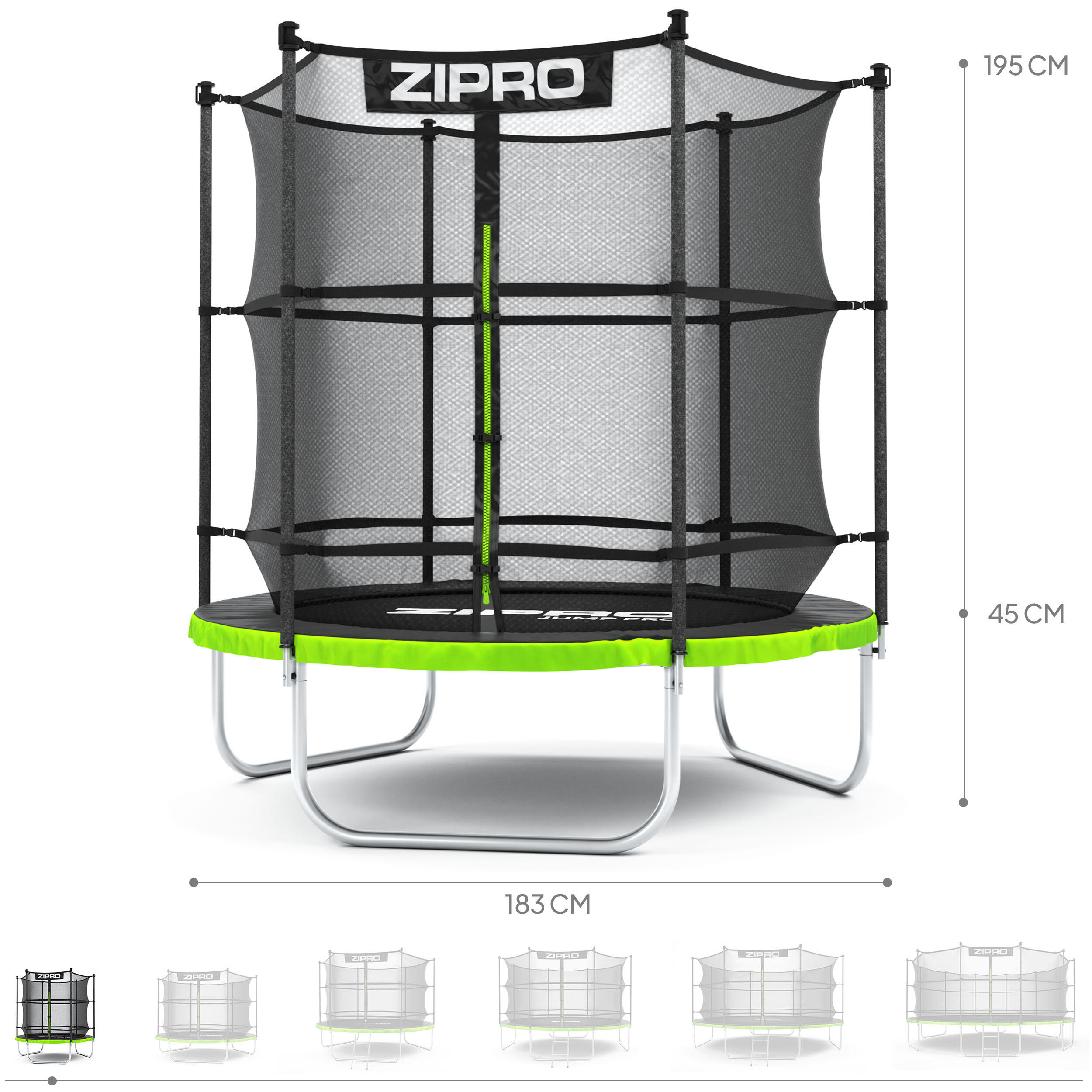 Second Life -Trampolina ogrodowa Zipro z siatką wewnętrzną 6FT 183cm-stan dobry 3/7