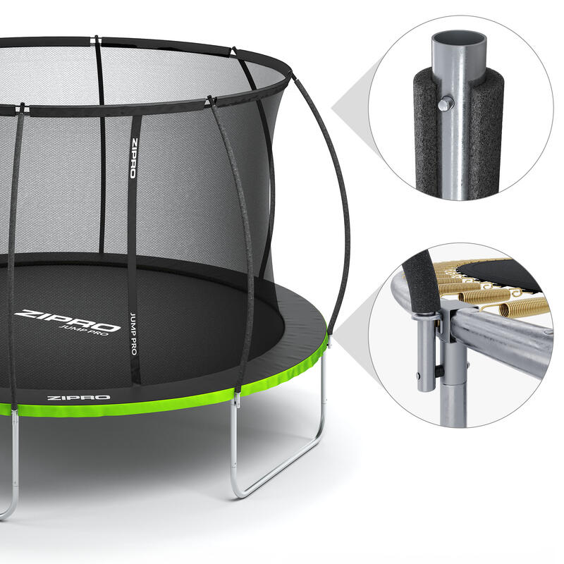 Trampoline rond Zipro Jump Pro Premium 12FT 374cm filet de protection intérieur