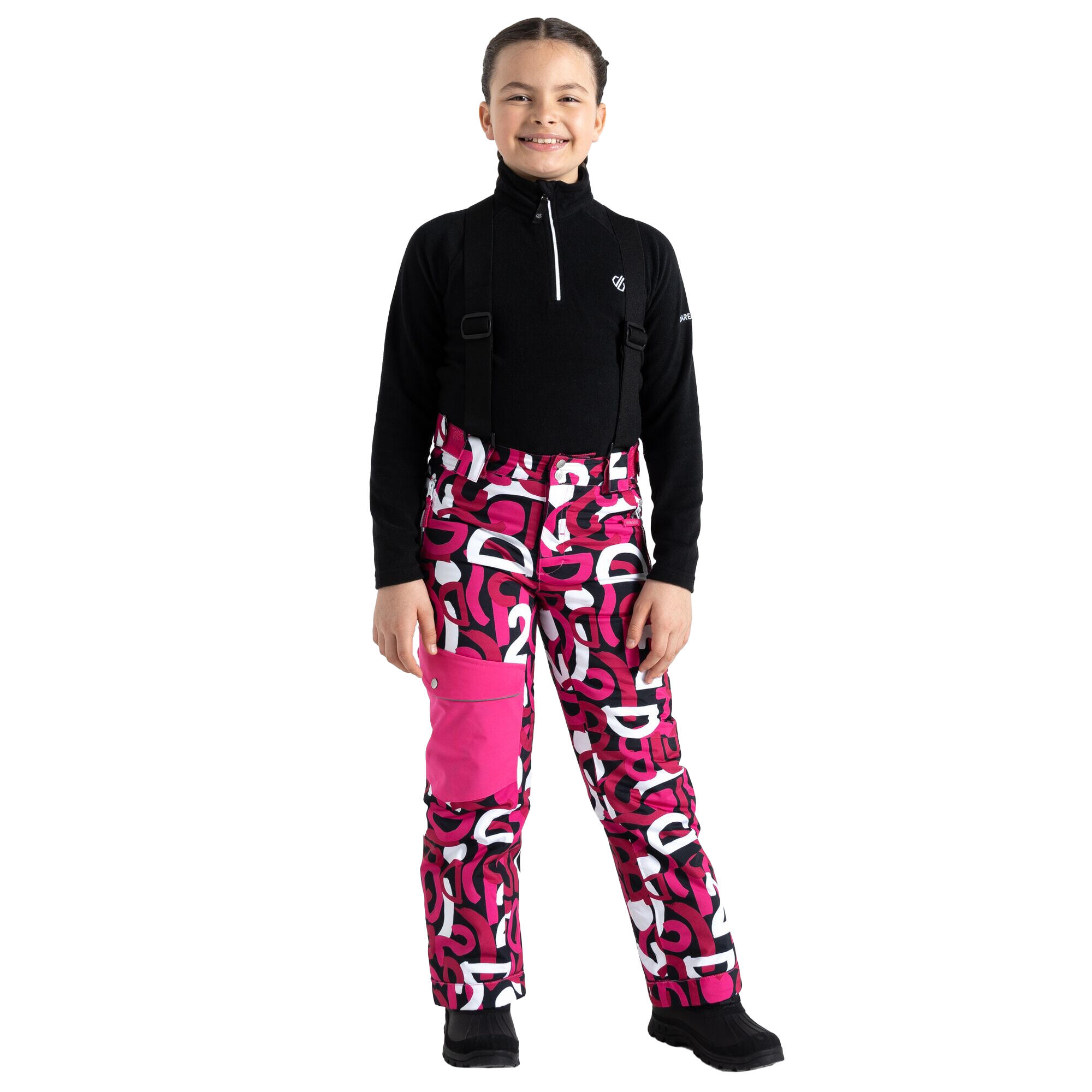 Childrens/Kids Pow Graffiti Ski Trousers (Pink) 4/5