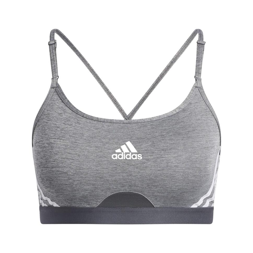 Stanik fitness cardio Adidas Aeroreact Training Light-Support 3-Stripes Bra