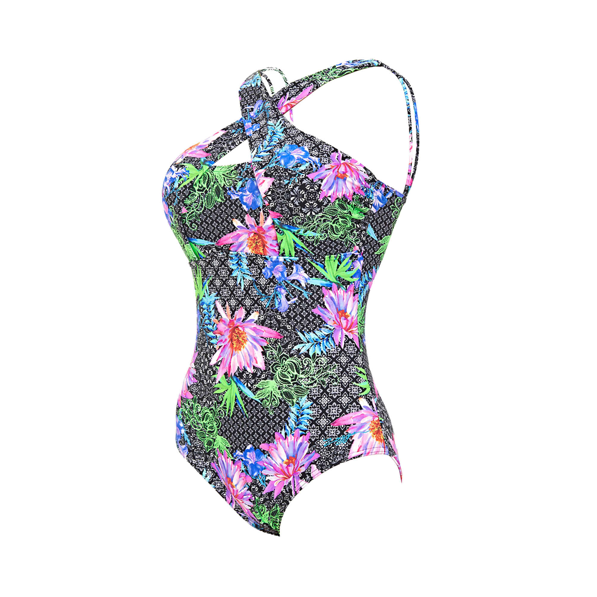Maillot de Bain une pièce de Natation fille Kamiye + Bleu NABAIJI