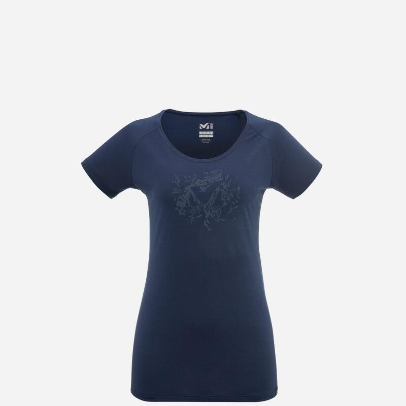 T-Shirt Randonnée Femme IMJA WOOL PRINT TS SS