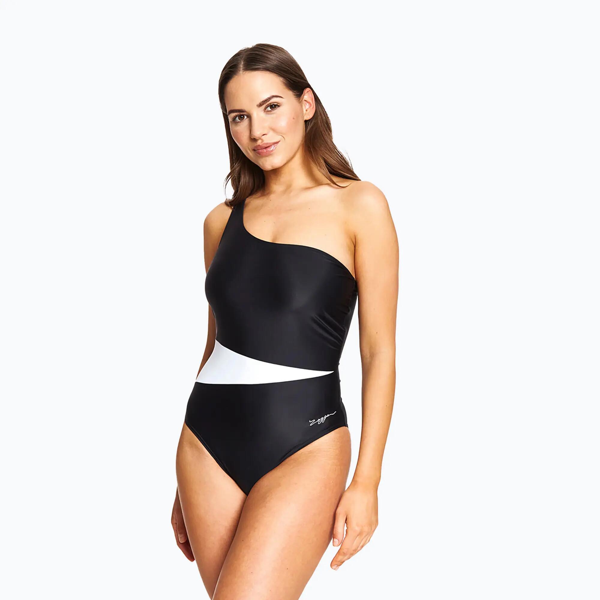 Zoggs Lattice One Shoulder Damen-Einteiler-Badeanzug 4/5