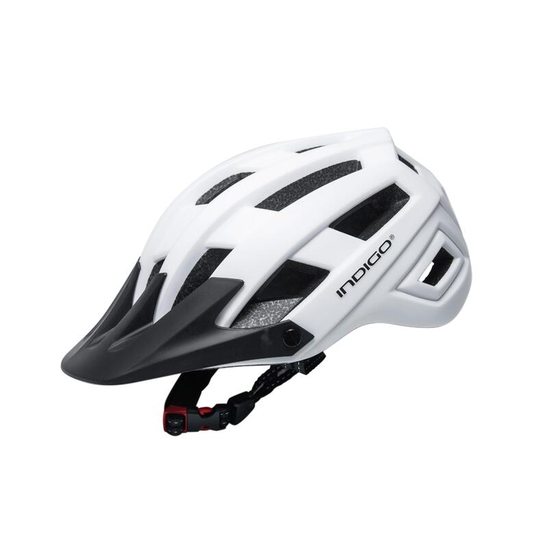 Casque Vélo avec Aérations INDIGO 55-61 cm Blanc-Noir Mate