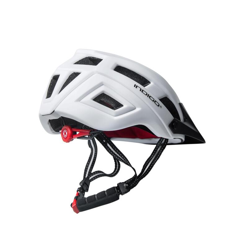 Casque Vélo avec Aérations INDIGO 55-61 cm Blanc-Noir Mate