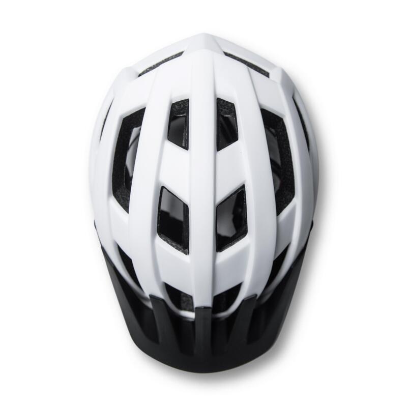 Casque Vélo avec Aérations INDIGO 55-61 cm Blanc-Noir Mate