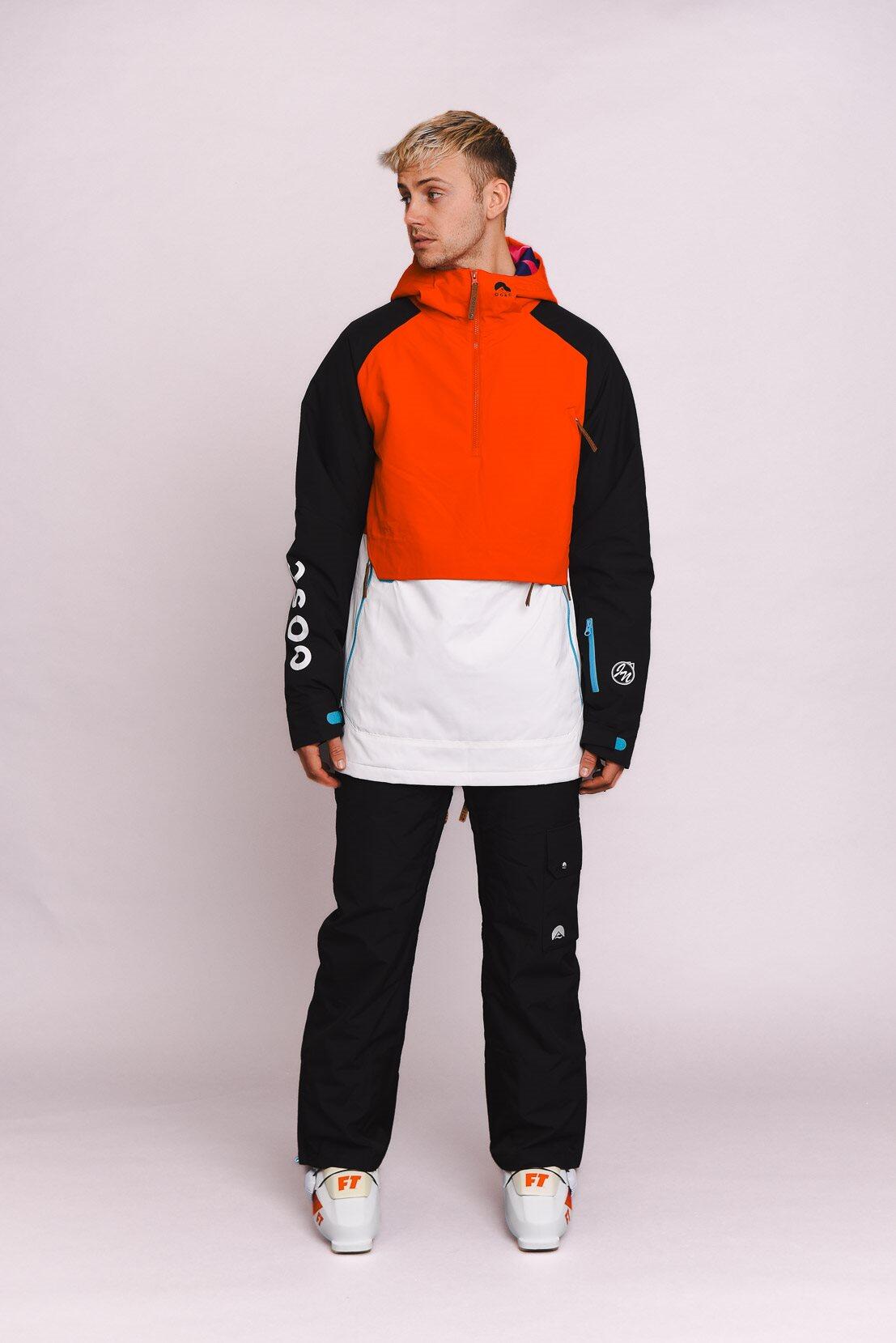 Snow Park Overhead Jacket - White & Red 3/4