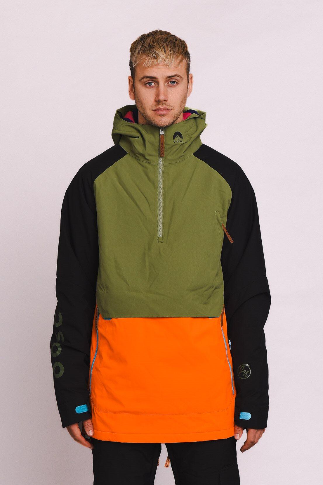 OOSC Snow Park Overhead-Jacke – Orange und Khaki