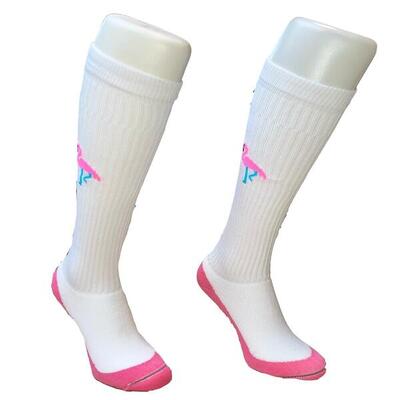Hingly volleybalsokken flamingo wit