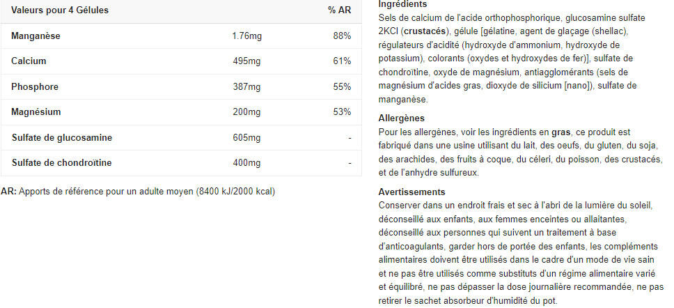 Glucosamine/Chondroïtine - Chondroitin Glucosamine - 60 Gélules 2/3