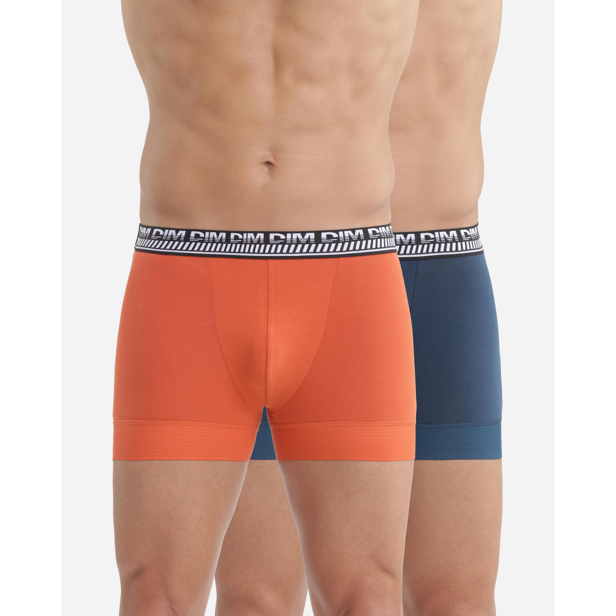 Dim - Lot De 2 Boxers Homme 3d Flex Stay And Fit - Caleçon - Bleu|orange - 52 2xl - Decathlon