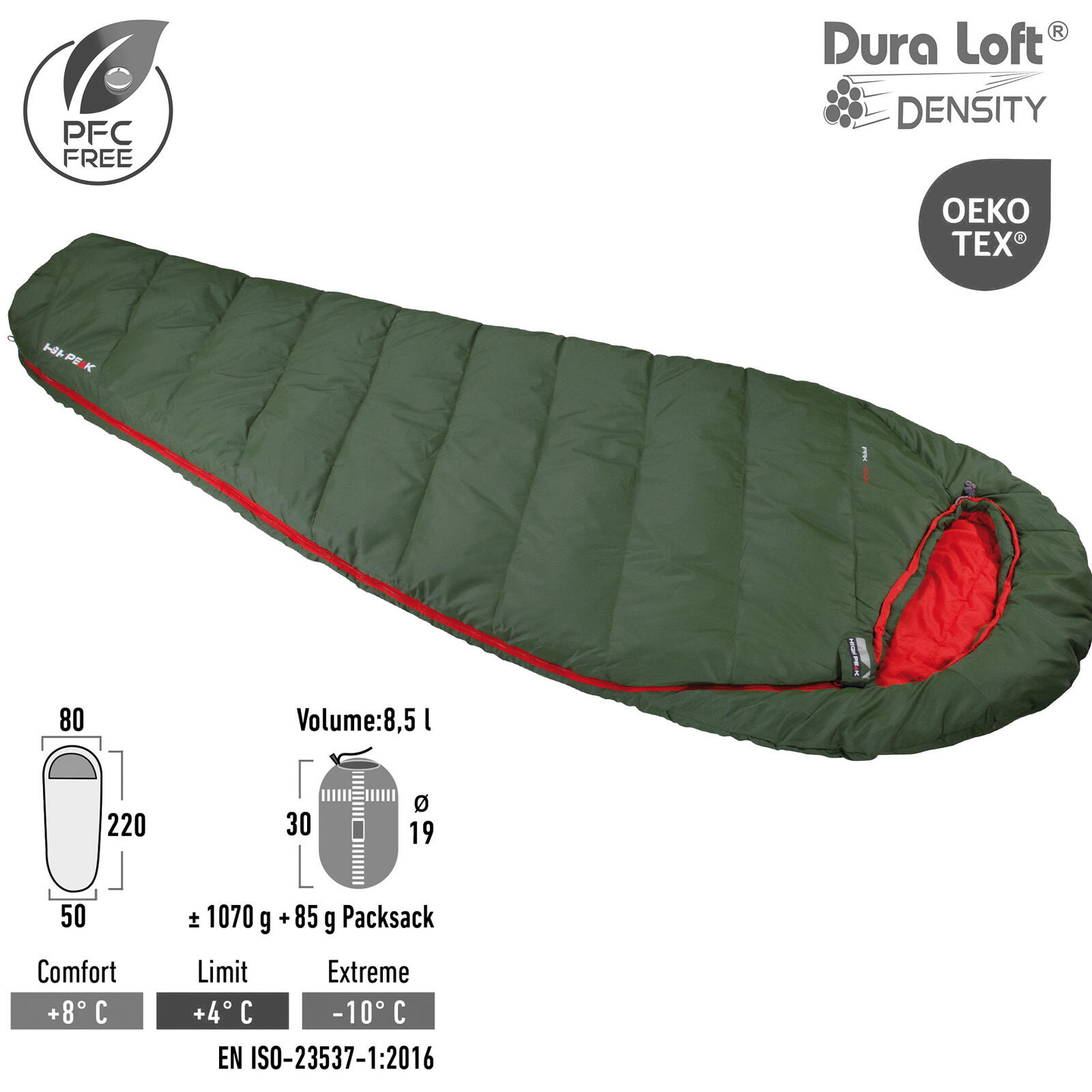 Mumienschlafsack Pak 1000 ECO Sommer Trekking Schlafsack Leicht 2/8