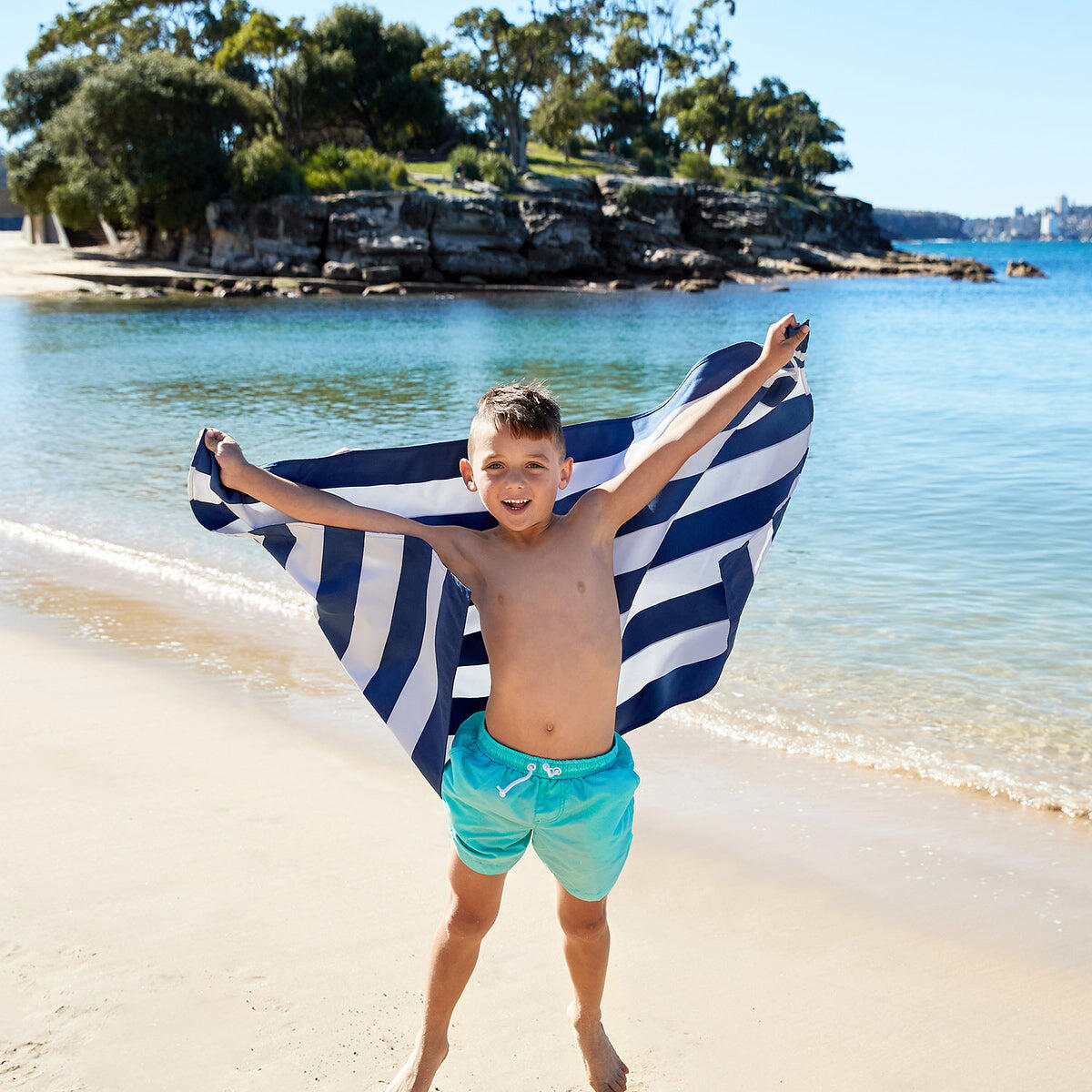 Kids Beach Towels - Whitsunday Blue 2/8