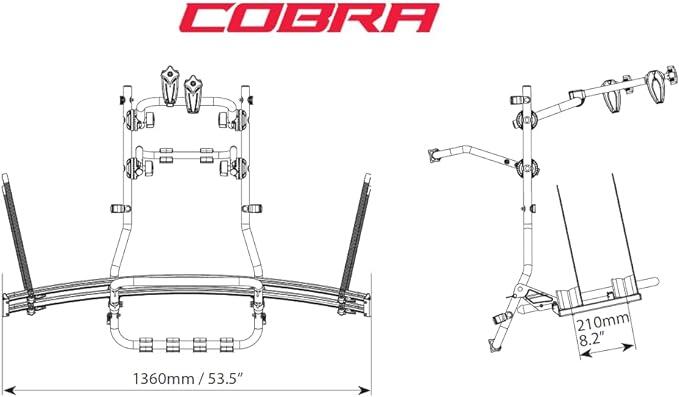 Porta Bici Per Portellone Auto, 2 bici GROSSA TAGLIA, E-BIKE, FAT BIKE - COBRA 7/7