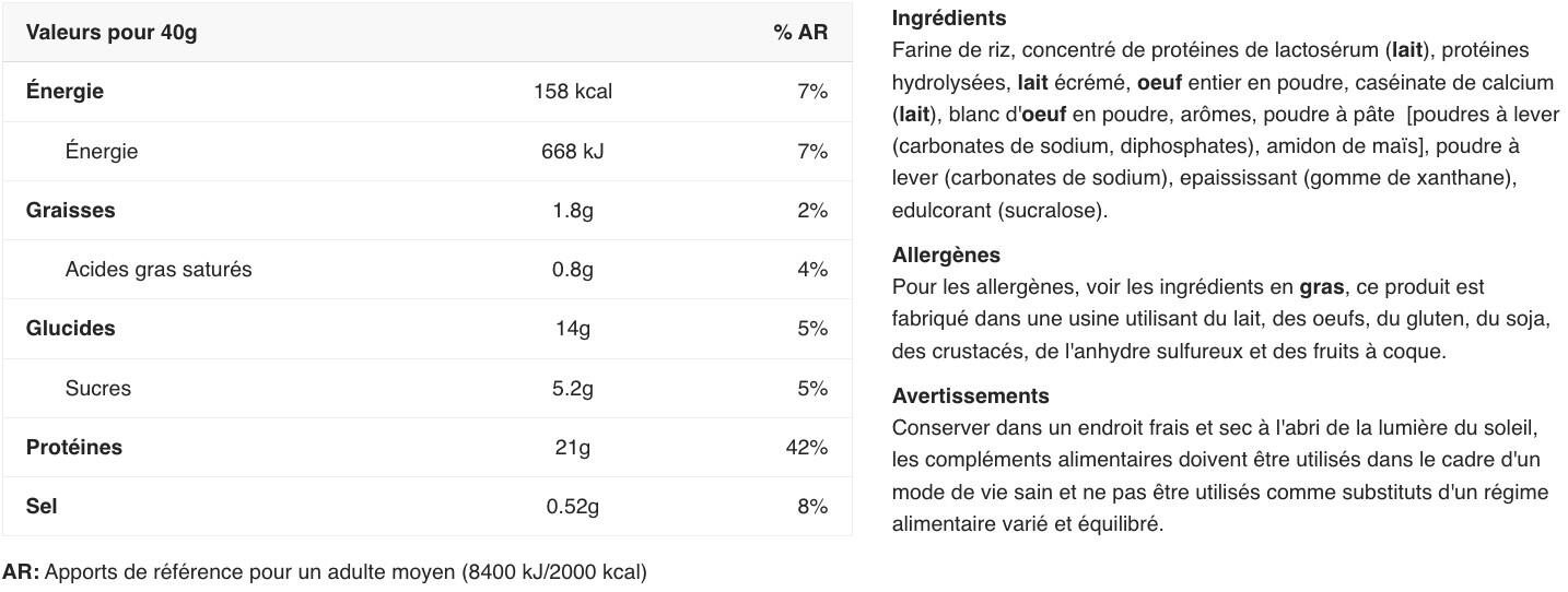 Pancakes protéinés - Protein Pancake - Vanille 1000g 2/4